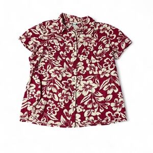 Croft & Barrow Pink and White Floral Button-Down Shirt